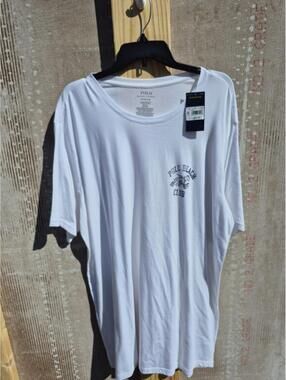 Men's Polo Ralph Lauren White T-Shirt Tall Polo  XLT New $48 MSRP Beach Club XT